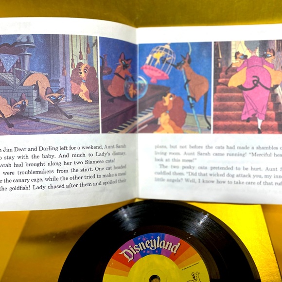 WALT DISNEY’S VTG 1979 STORY OF LADY AND THE TRAMP RECORD & 24p READ ALONG BOOK - Picture 6 of 16